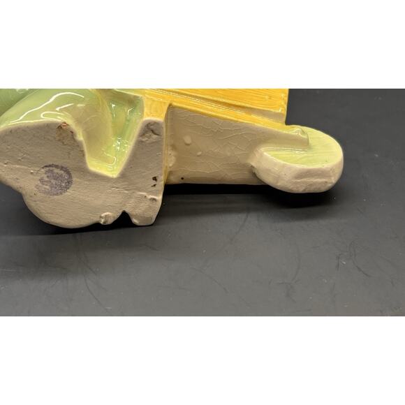 Vintage 1950s Shawnee Pottery Pig Planter, "Smiley Porky Pig" w/Wheelbarrow - Picture 13 of 15